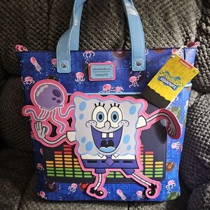 Nickelodeon Blue and Pink SpongeBob Tote Bag